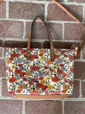 Tory Burch Kerrington Square Blossom Ditsy Coated Canvas Tote